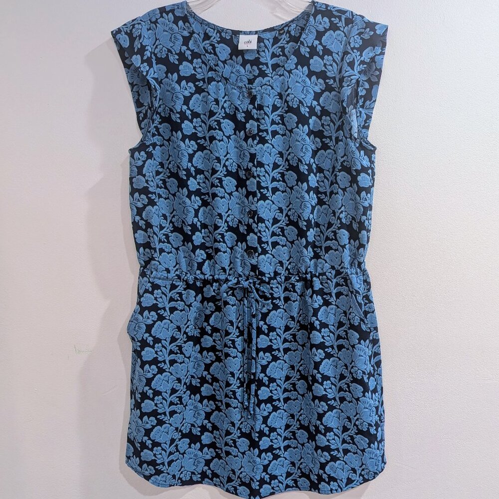 Cabi Blue Java Dress L Drawstring Stretch Waist P… - image 8
